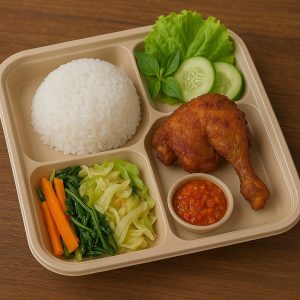 Paket Catering Ayam Goreng + Sayur Rebus